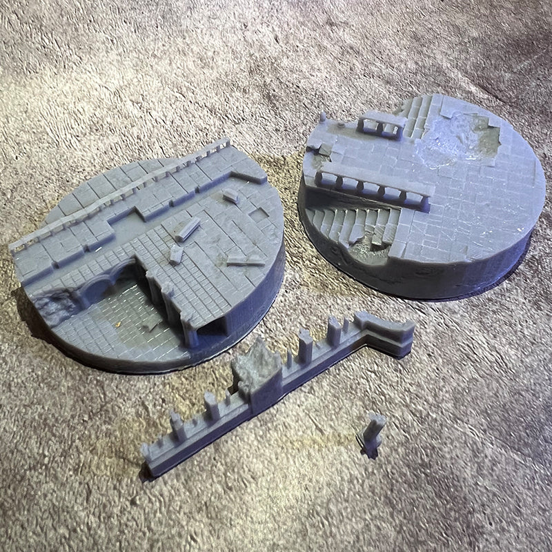 60mm Ruined Round Plaza Scenic Bases