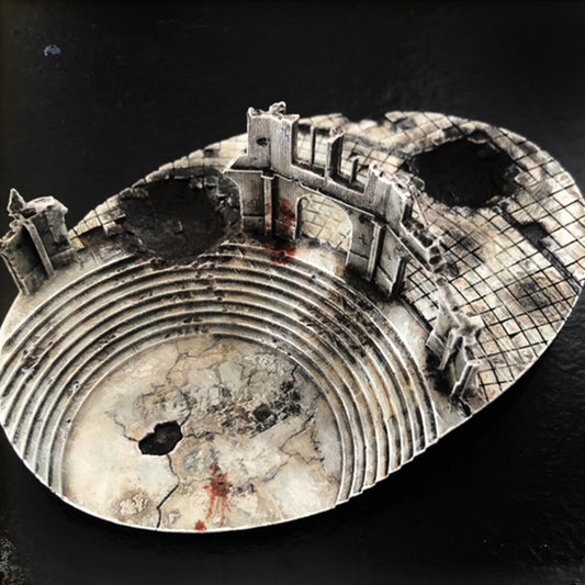 105mm Oval Ruined Plaza #1 Scenic Base