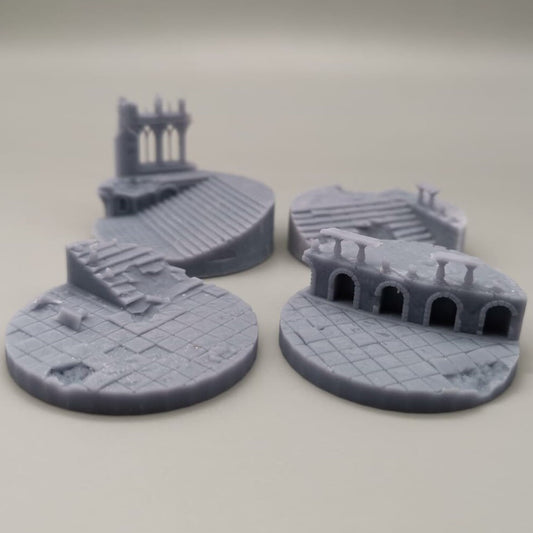 50mm Ruined Plaza Base Toppers (4 Bases)