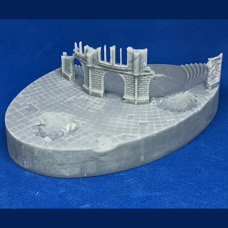 105mm Oval Ruined Plaza #1 Scenic Base