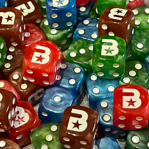 Brown Battle Bling Dice & Bag Set