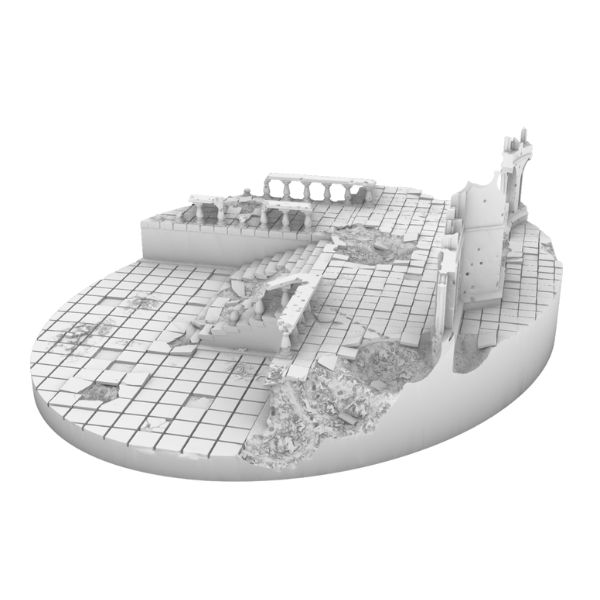 120mm Oval Ruined Plaza Scenic Base