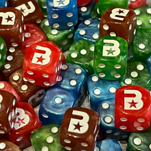 Load image into Gallery viewer, Red Battle Bling Dice &amp; Bag Set
