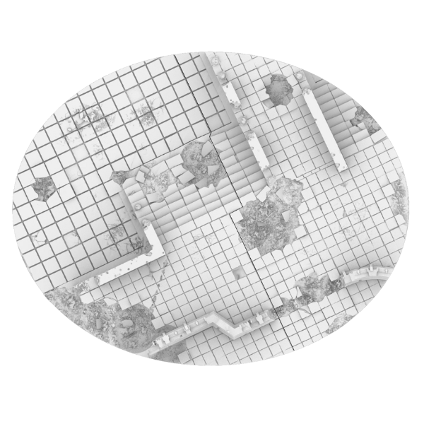 120mm Oval Ruined Plaza Scenic Base