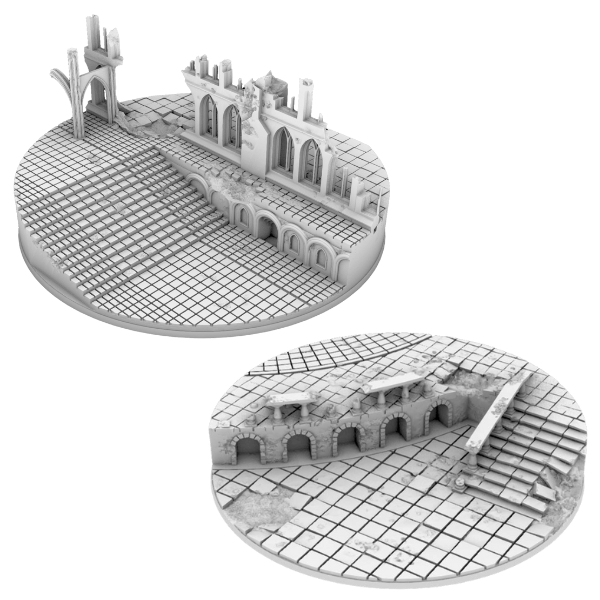80mm Round Plaza Scenic Bases (set A)