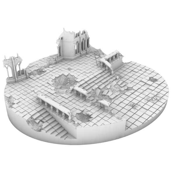 120mm Oval Ruined Plaza Scenic Base