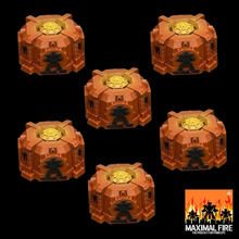 Load image into Gallery viewer, Maximal Fire Scenic Objective Markers (set of 6) compatible with Adeptus Titanicus games
