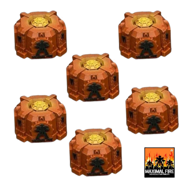 Maximal Fire Scenic Objective Markers (set of 6) compatible with Adeptus Titanicus games
