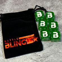 Load image into Gallery viewer, Green Battle Bling Dice &amp; Bag Set
