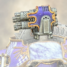 Load image into Gallery viewer, Carapace Rotary Cannon Weapon Upgrade compatible with Adeptus Titanicus Warlord Titans (pack of 2 guns)
