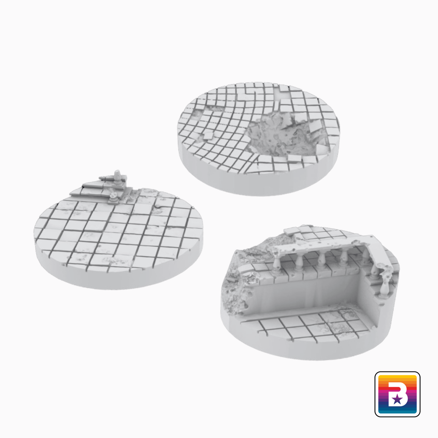 40mm Round Ruined Plaza Scenic Base