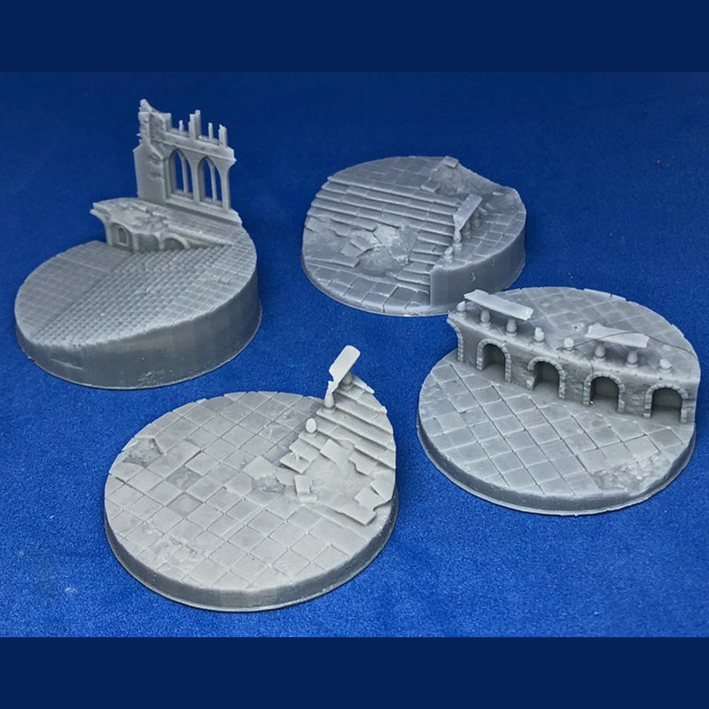 50mm Ruined Plaza Base Toppers (4 Bases)