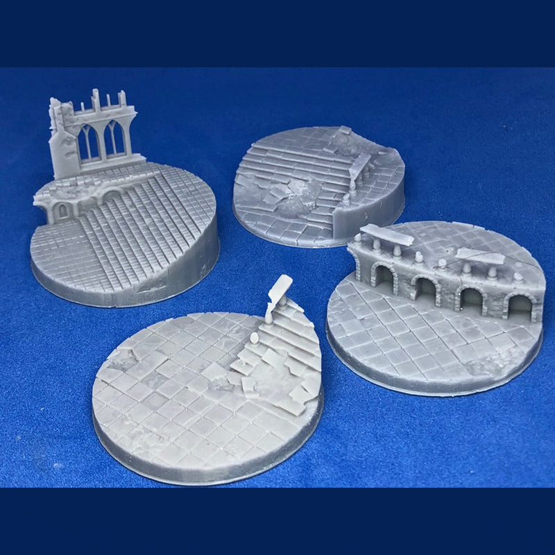 50mm Ruined Plaza Base Toppers (4 Bases)
