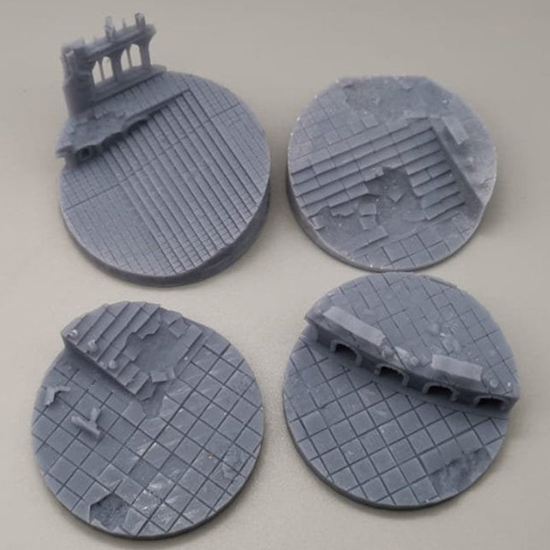 50mm Ruined Plaza Base Toppers (4 Bases)