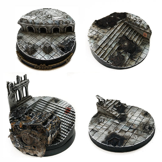 50mm Ruined Plaza Base Toppers (4 Bases)