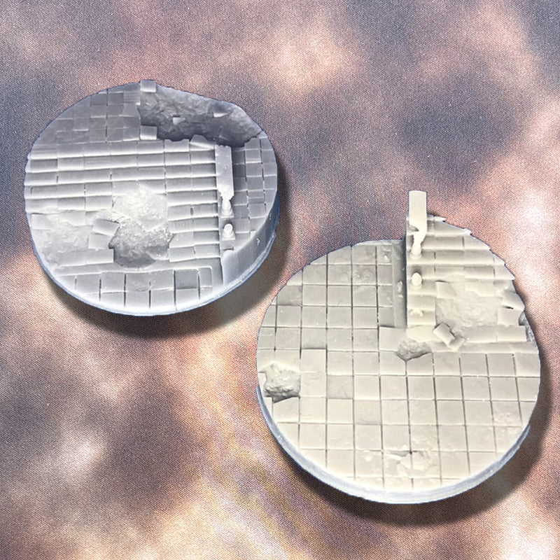 50mm Round Ruined Plaza Scenic base set (2 Bases)
