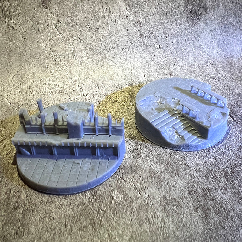 60mm Ruined Round Plaza Scenic Bases