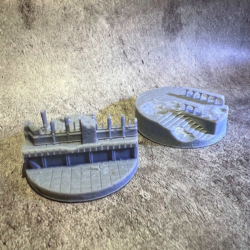 60mm Ruined Round Plaza Scenic Bases