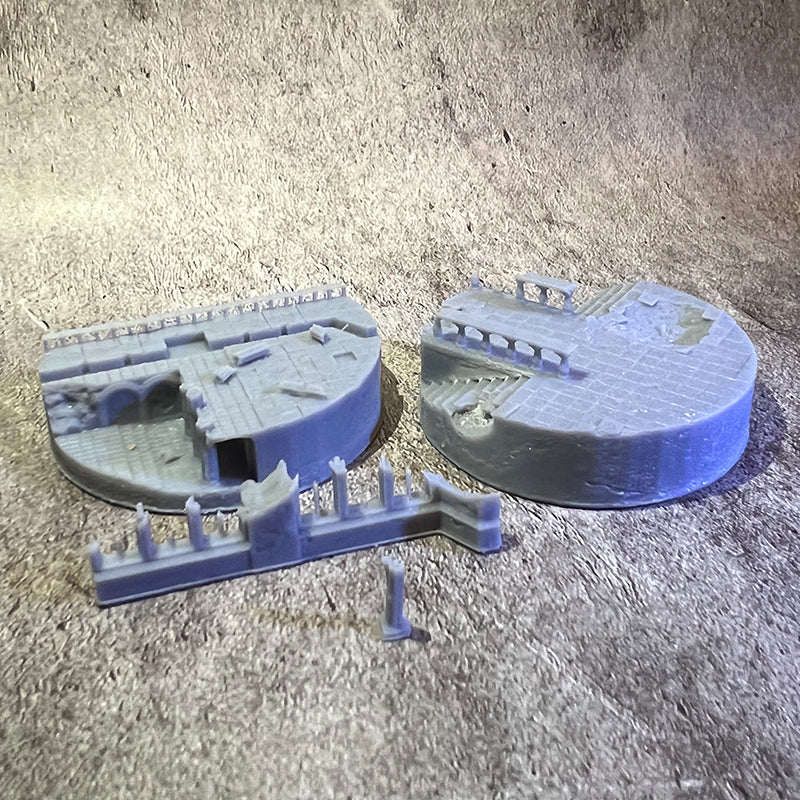 60mm Ruined Round Plaza Scenic Bases