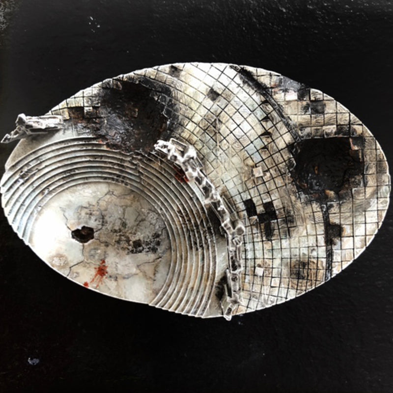 105mm Oval Ruined Plaza #1 Scenic Base