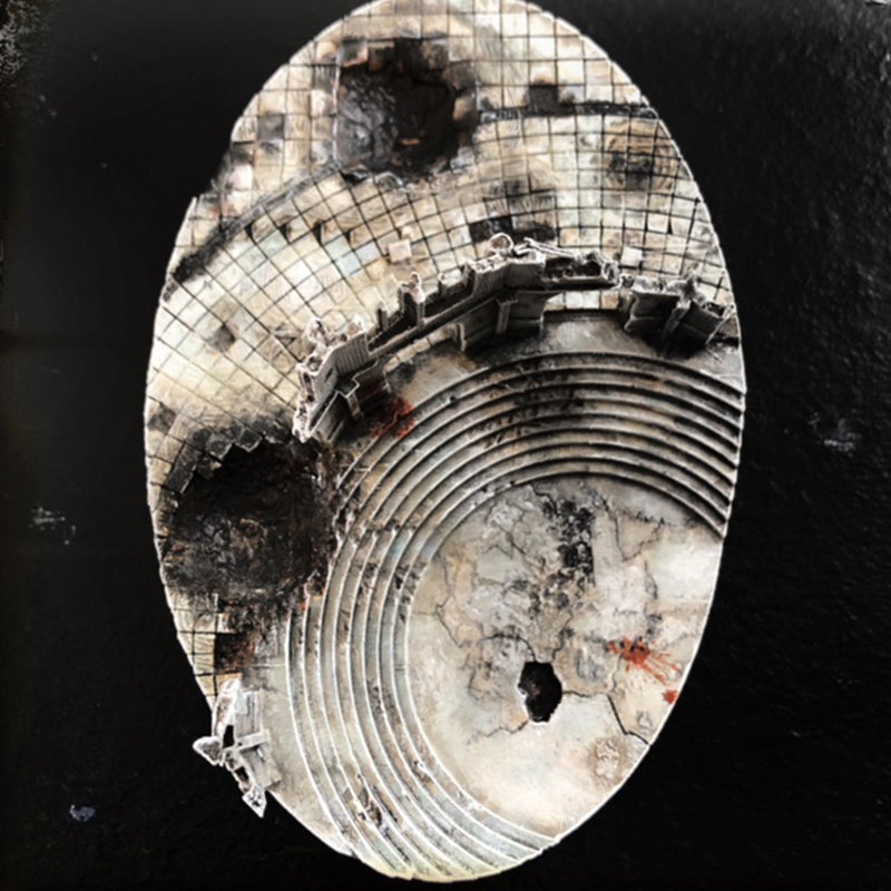 105mm Oval Ruined Plaza #1 Scenic Base