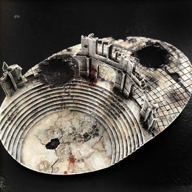105mm Oval Ruined Plaza #1 Scenic Base