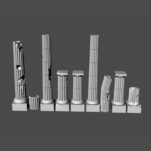 Load image into Gallery viewer, Ruined Pillars Basing Pack for 6-8mm scale wargames (30 pillar set)
