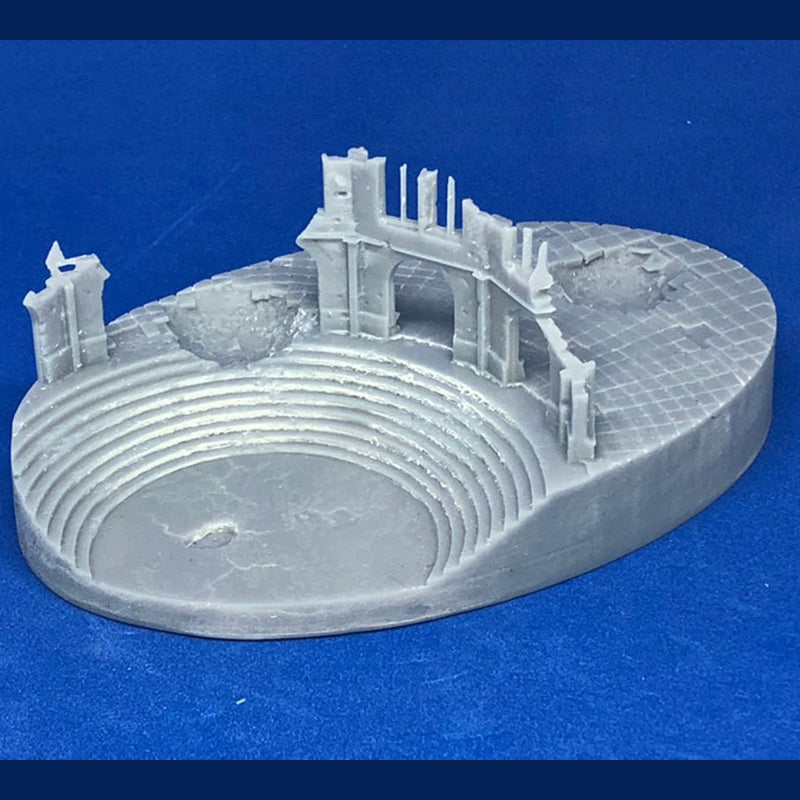 105mm Oval Ruined Plaza #1 Scenic Base