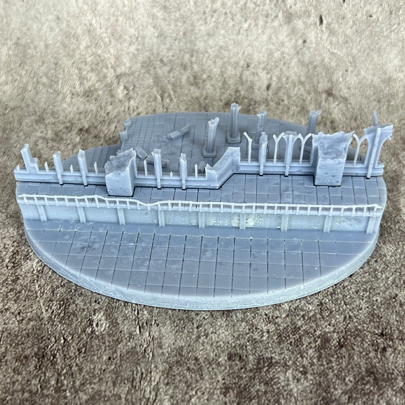 105mm Oval Ruined Plaza #2 Scenic Base