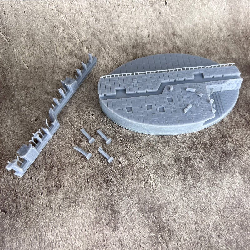 105mm Oval Ruined Plaza #2 Scenic Base