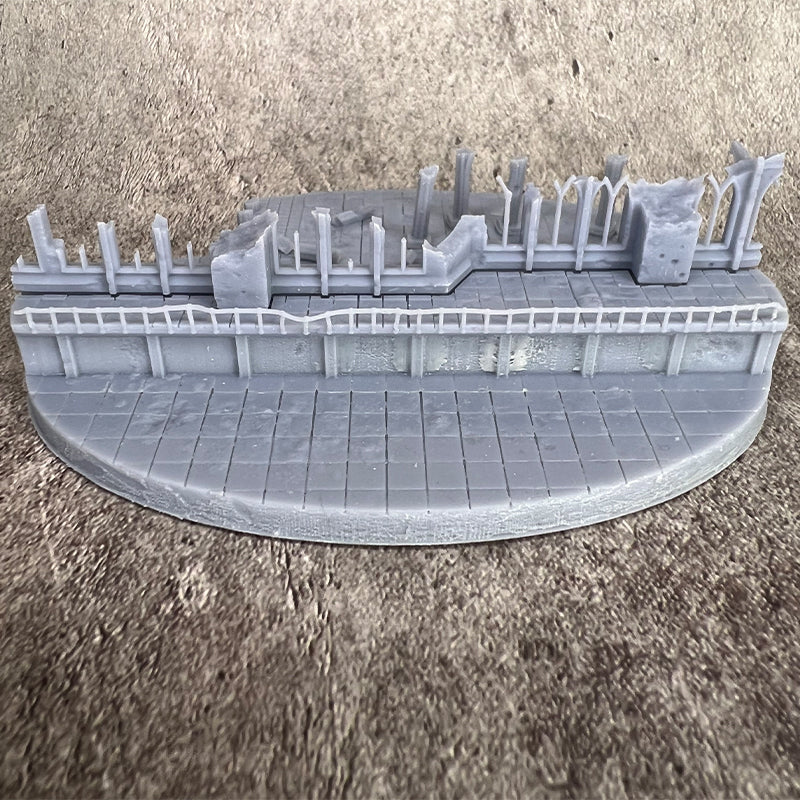 105mm Oval Ruined Plaza #2 Scenic Base